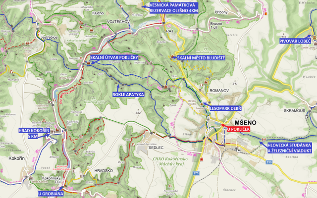 Mapa okolí